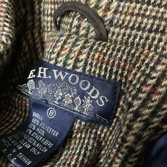 VINTAGE E.H. Woods Glen Plaid Wool Jacket 8 - Picture 4 of 4